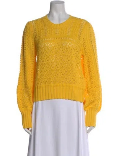Pre-owned Me+em Patterned Crew Neck Sweater In Yellow