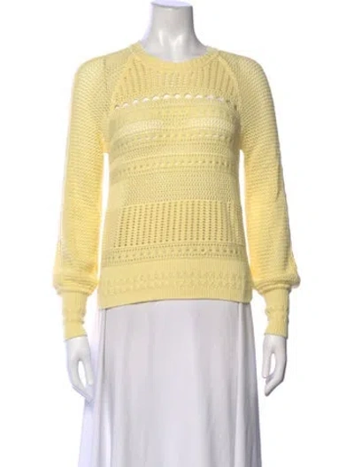 Pre-owned Me+em Patterned Crew Neck Sweater In Yellow