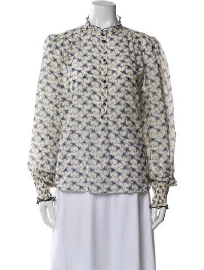 Pre-owned Me+em Patterned Long Sleeve Blouse In Multi