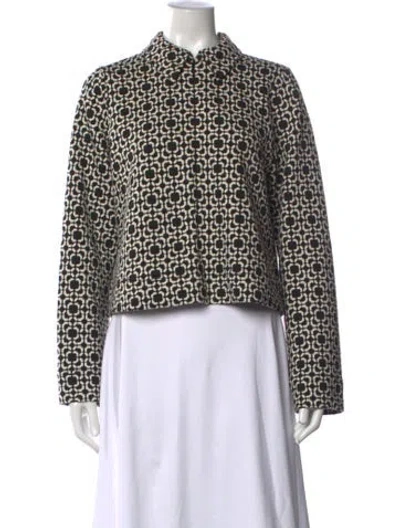 Pre-owned Me+em Patterned Long Sleeve Top In Black