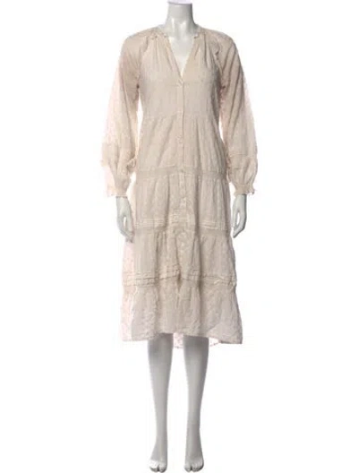 Pre-owned Me+em Patterned Midi Length Dress In Neutrals