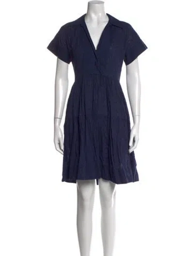 Pre-owned Me+em Patterned Mini Dress In Blue