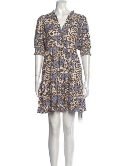 Pre-owned Me+em Patterned Mini Dress In Neutrals