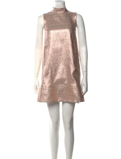 Pre-owned Me+em Patterned Mini Dress W/ Tags In Metallic/pink