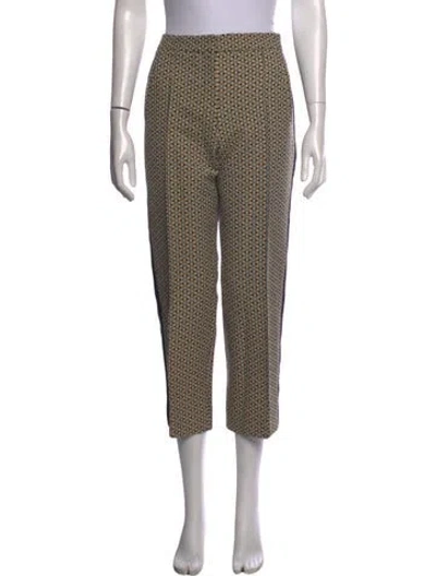 Pre-owned Me+em Patterned Straight Leg Pants In Black/yellow