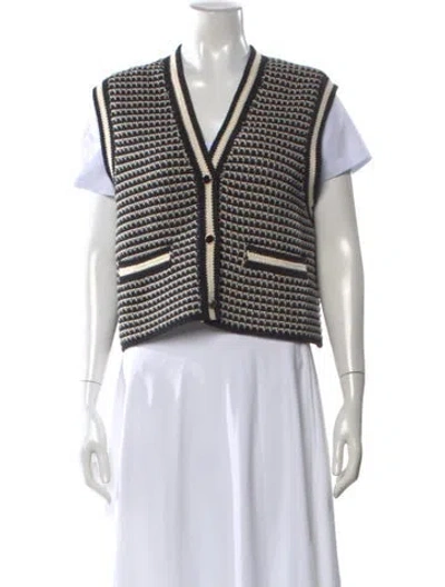 Pre-owned Me+em Patterned V-neck Sweater In Neutral