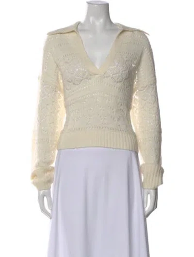 Pre-owned Me+em Patterned V-neck Sweater In Neutral