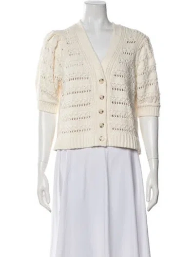 Pre-owned Me+em Patterned V-neck Sweater In Neutrals