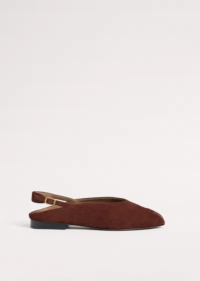 Me+em Peep Toe Flat Sandal Cinnamon In Brown