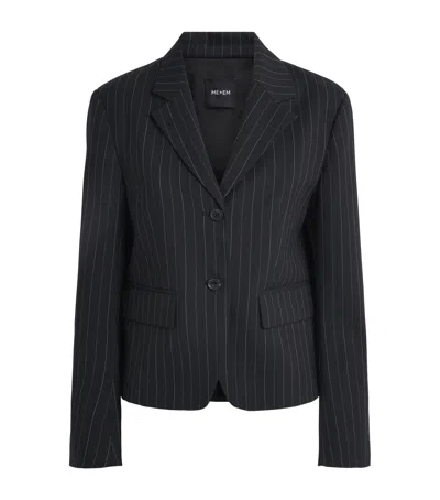Me+em Pinstripe Blazer In Black