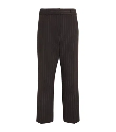 Me+em Pinstripe Cropped Slim Trousers In Blue