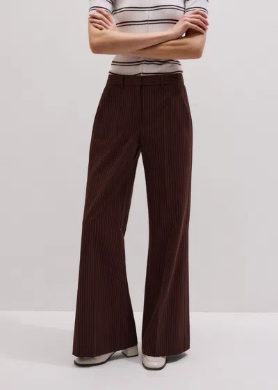 Me+em Pinstripe Kick Flare Trouser Cinnamon Brown
