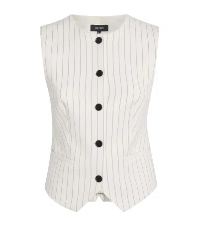 Me+em Pinstripe Waistcoat In White