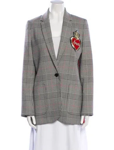 Pre-owned Me+em Plaid Print Blazer In Multi
