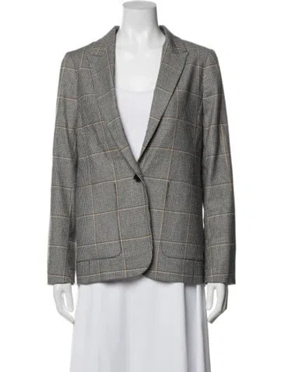Pre-owned Me+em Plaid Print Blazer In Multi