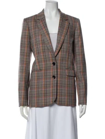 Pre-owned Me+em Plaid Print Blazer In Neutral