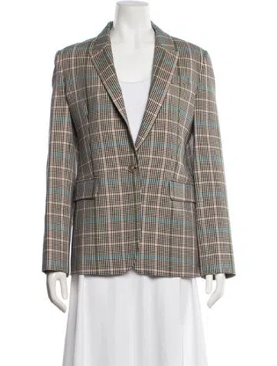 Pre-owned Me+em Plaid Print Blazer In Neutral