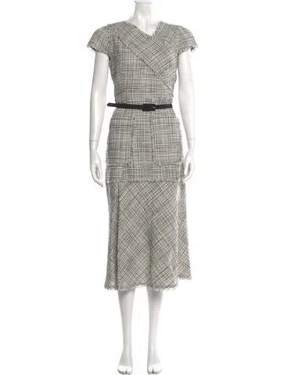 Pre-owned Me+em Plaid Print Long Dress In Multi