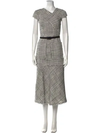 Pre-owned Me+em Plaid Print Long Dress In Multi