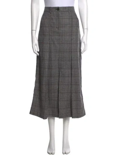 Pre-owned Me+em Plaid Print Midi Length Skirt In Gray