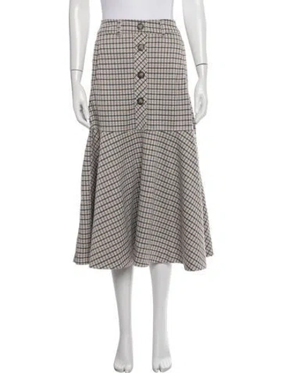 Pre-owned Me+em Plaid Print Midi Length Skirt In Neutrals