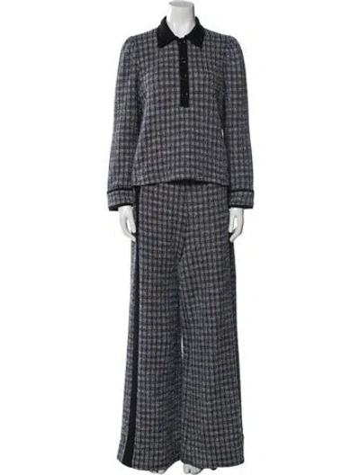 Pre-owned Me+em Plaid Print Pantsuit In Blue
