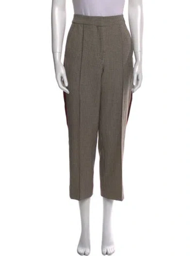 Pre-owned Me+em Plaid Print Straight Leg Pants In Black