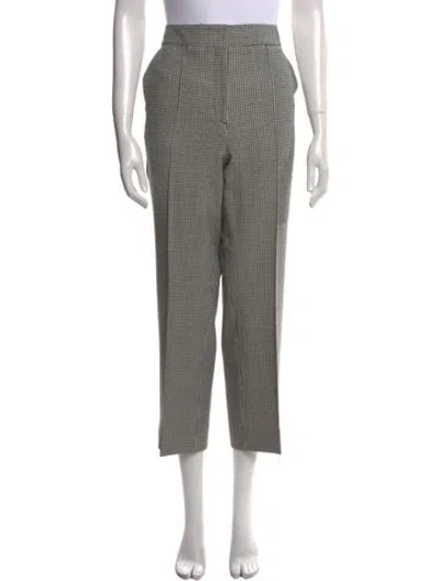 Pre-owned Me+em Plaid Print Straight Leg Pants In Black