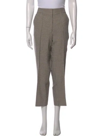 Pre-owned Me+em Plaid Print Straight Leg Pants In Black