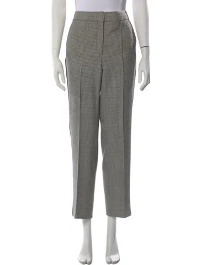 Pre-owned Me+em Plaid Print Straight Leg Pants In Black