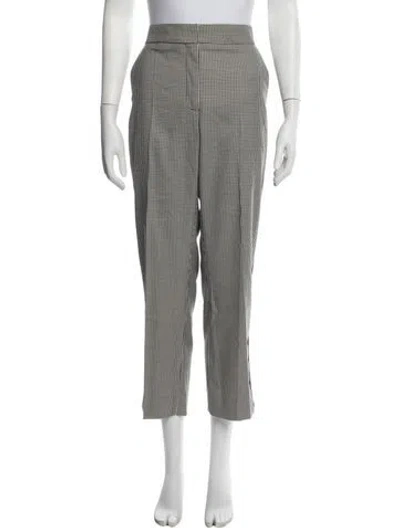 Pre-owned Me+em Plaid Print Straight Leg Pants In Black