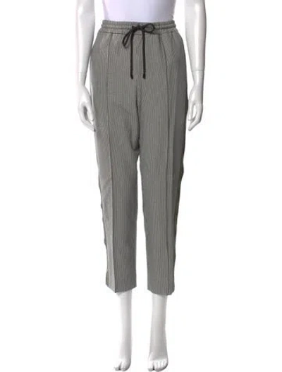 Pre-owned Me+em Plaid Print Straight Leg Pants In Gray