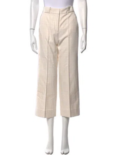 Pre-owned Me+em Plaid Print Straight Leg Pants In Neutrals
