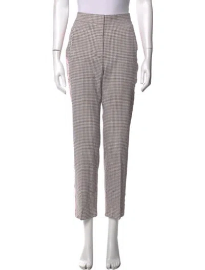 Pre-owned Me+em Plaid Print Straight Leg Pants In Pink