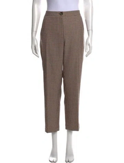 Pre-owned Me+em Plaid Print Straight Leg Pants W/ Tags In Black