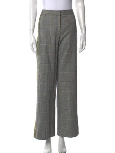 Pre-owned Me+em Plaid Print Wide Leg Pants In Black