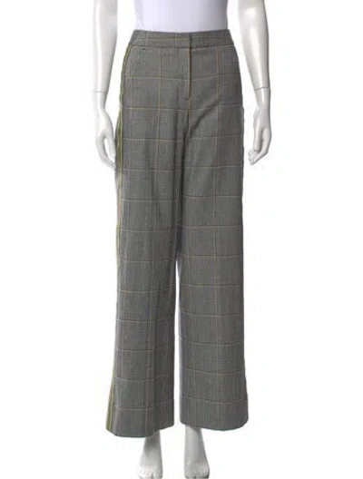 Pre-owned Me+em Plaid Print Wide Leg Pants In Black