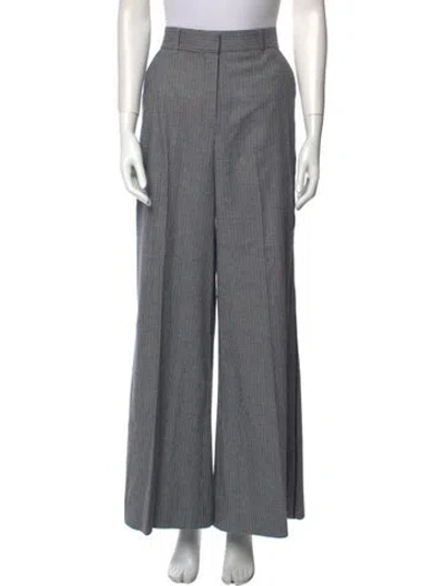 Pre-owned Me+em Plaid Print Wide Leg Pants In Blue
