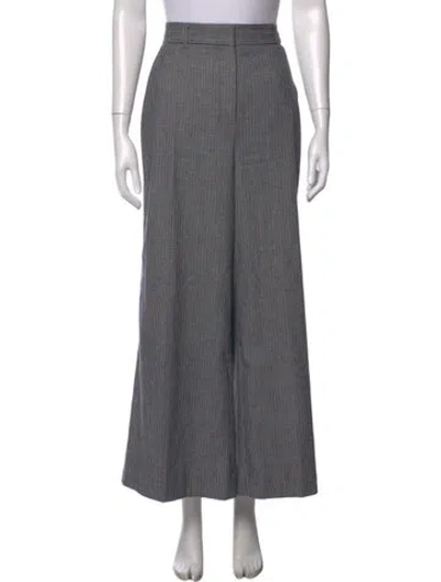 Pre-owned Me+em Plaid Print Wide Leg Pants In Blue