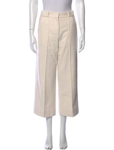 Pre-owned Me+em Plaid Print Wide Leg Pants In Neutral
