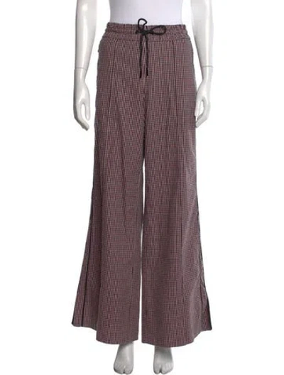 Pre-owned Me+em Plaid Print Wide Leg Pants In Purple
