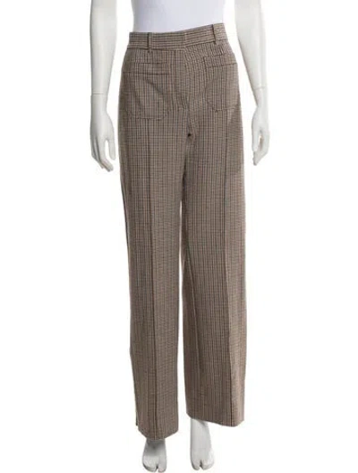 Pre-owned Me+em Plaid Print Wide Leg Pants W/ Tags In Brown