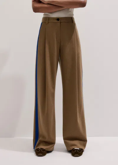 Me+em Pleat Straight Pant In Brown