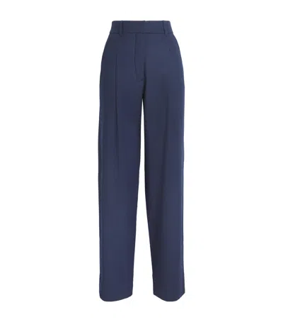Me+em Pleat Tapered Trousers In Blue