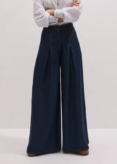 Me+em Pleat Very Wide Pant In Black