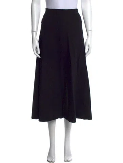 Pre-owned Me+em Pleated Accents Midi Length Skirt In Black