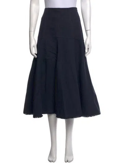 Pre-owned Me+em Pleated Accents Midi Length Skirt In Blue