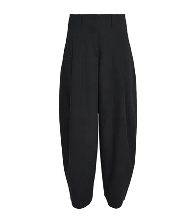 Me+em Pleated Barrel Trousers In Black
