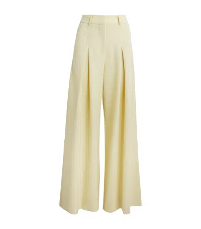 Me+em Pleated Wide-leg Trousers In Yellow