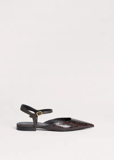 Me+em Point-toe Flat Chocolate Multi